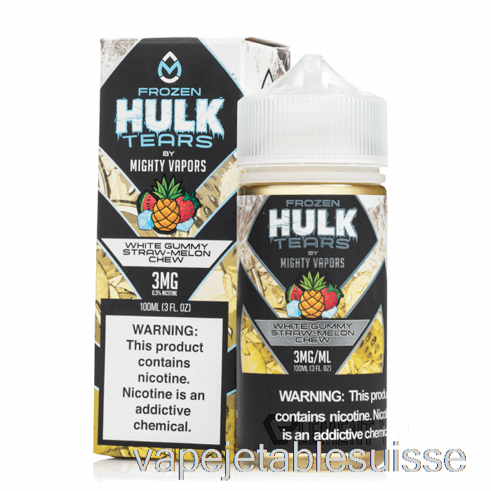 Vape Suisse à Mâcher De Melon De Paille Gommeux Blanc Surgelé - Larmes De Hulk - 100 Ml 6 Mg
